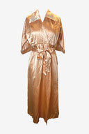 Vintage Quilted Peach Satin Robe image 0