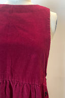 Retro Red Crimson Corduroy Midi Dress image 4