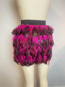 Fuschia Feather Mini Skirt image 4