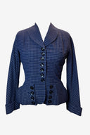 Fritzi Stoddard Mini Check Navy Blazer and Skirt Set image 1