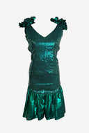 Vintage American Green Sequinned Cocktail Dress image 0