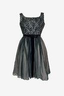 Vintage Black A Line Tulle Mini Dress image 0