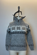 Grey & White Quarterzip Sweater image 1