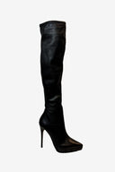 Burberry Over The Knee Leather Stiletto Black Leather Boots image 0