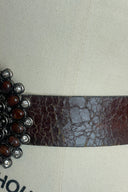 Brown Boho Buckle Leather Belt image 3