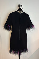 Rebecca Vallance Feather Trim Black Mini Dress image 1