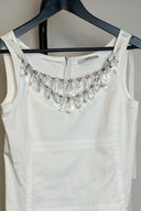 Prada Embellished Neckline White Mini Dress image 2