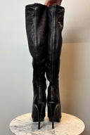 Burberry Over The Knee Leather Stiletto Black Leather Boots image 4