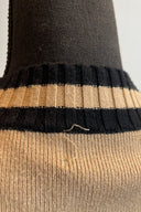 Unbranded Bone and Black Line Cardigan with Faux Pearl Buttons image 3