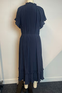Zimmermann Flutter Tie-Neck Navy Midi Dress image 3