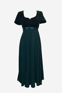 Mr. K Green Velvet Bow Detail Midi Dress image 0