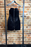 Josh Goot Black Velvet Quilted Mini Dress image 1