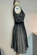 Vintage Black A Line Tulle Mini Dress image 1