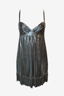 Paco Rabanne Silver Metal Knit Mini Dress image 0