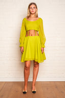 Vintage Saba of California Neon Green Mini Dress image 0