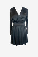 Halston Heritage Black Silk Midi Dress image 0