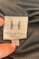 Halston Heritage Black Silk Midi Dress image 3