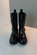 Dsquared Crocodile Patterned Black Leather High Boots image 2