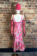 Vintage Gathered Rosette Midi Dress image 2