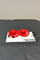Big Red Flower Clip On Earrings image 1
