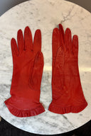 Christian Dior Vintage Red Leather Gloves image 1