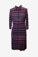 Striped Button Up Dress Midi Dress