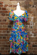 Michelle B Watercolour Puff Sleeve Midi Dress image 3
