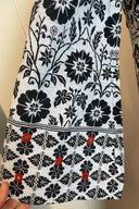 Vintage Floral Zip-Front Heavy Cotton Kaftan Maxi Dress image 3