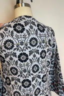 Vintage Floral Zip-Front Heavy Cotton Kaftan Maxi Dress image 5