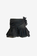 Black Organza Ruffled Wrap Mini Skirt image 0