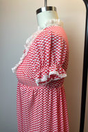 Red Gingham Night Gown with White Lace image 2