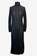Zimmermann Black Crochet Knit Midi Dress with Belt image 1