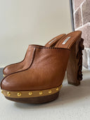 Miu Miu Wooden Carved Clogs