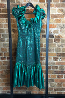Vintage American Green Sequinned Cocktail Dress image 2