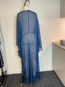Issa London Sheer Blue Patterned Kimono Sleeve Maxi image 1