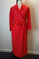 Vintage Evelyn Pearson Polka Dot Ruffled Collar Dressing Robe image 3