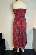 Strapless Tartan Midi Dress image 3