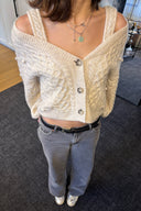 Seed Cream Beige Wool Cardigan image 3
