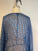 Issa London Sheer Blue Patterned Kimono Sleeve Maxi image 2