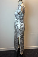 Vintage Satin Embroidered Midi Cheongsam Tunic image 2