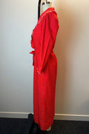 Vintage Evelyn Pearson Polka Dot Ruffled Collar Dressing Robe image 1