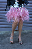 Silver Sequin Pink Fringe Set image 4