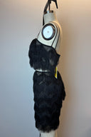 Bettina Liano Black Fringe Skirt and Top Set image 1