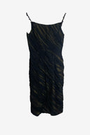 Vintage "Chanel Gowns" Pleated Silk Midi Dress image 0