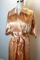 Vintage Quilted Peach Satin Robe image 3