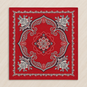 Vintage Red Floral Medallion Scarf