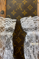 White Nylon Lace Gloves image 2