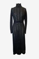 Zimmermann Black Crochet Knit Midi Dress with Belt image 0