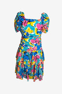 Michelle B Watercolour Puff Sleeve Midi Dress image 0