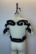 Charlie & Robin Cream and Black Textured Knit Cardigan image 2